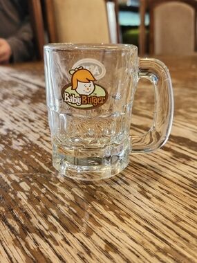 Baby Burger Clear Glass Mini Mug - Clear